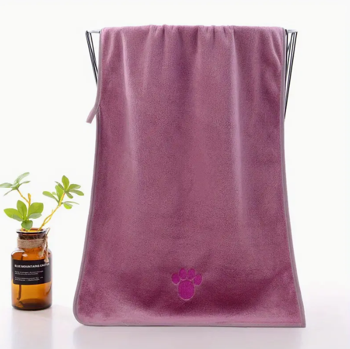 Toalla de Baño para Perros Super Absorbente con Adorable Bordado