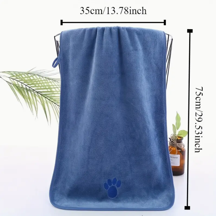 Toalla de Baño para Perros Super Absorbente con Adorable Bordado