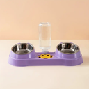 Juego de Comederos de Acero Inoxidable Doble