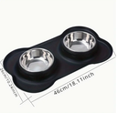 Dobles tazones de acero inoxidable para mascotas con base de goma antideslizante