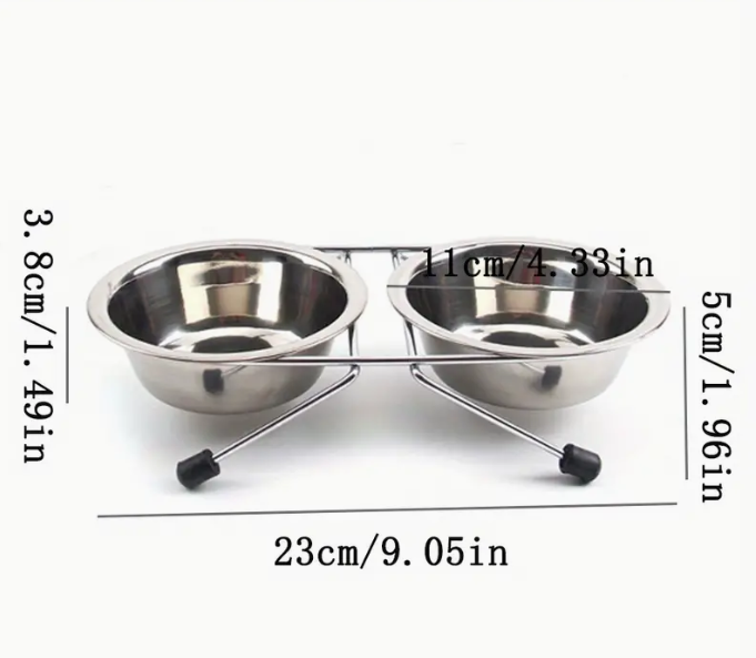 Cuenco para Perros de Acero Inoxidable con Soporte Antideslizante