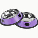 Juego de 2 pzas de Cuencos de Acero Inoxidable para Gatos