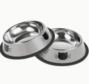 Juego de 2 pzas de Cuencos de Acero Inoxidable para Gatos