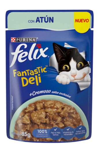 ALIMENTO HÚMEDO PARA GATOS FELIX Fantastic Deli Atun 85 gr 