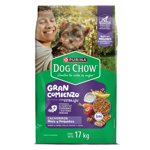 ALIMENTO PERRO DRY DCHOW Gran Comienzo Cachorro Mins y Pequeños 17 kg 