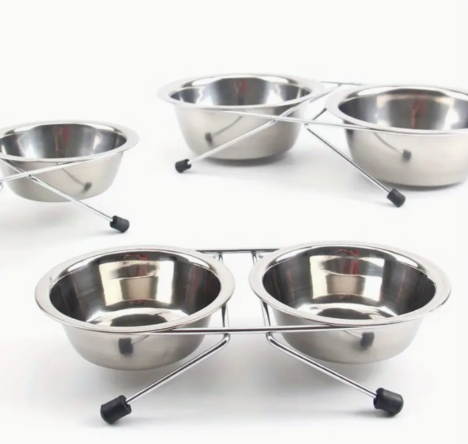 Cuenco para mascotas de Acero Inoxidable con Soporte Antideslizante