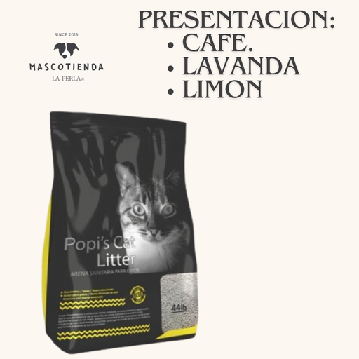 ARENA POPIS CATS LITTER  20Kg de café, lavanda o limón c/u