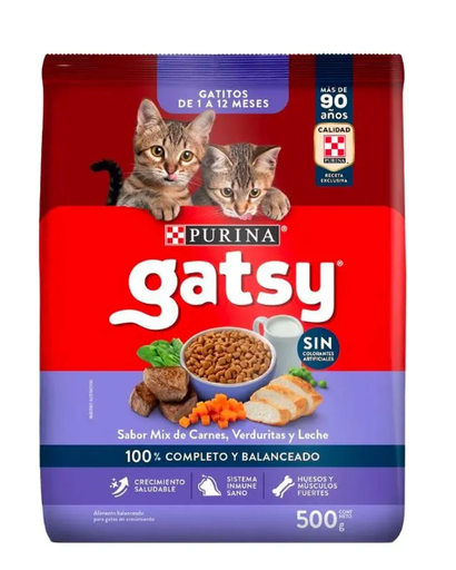 GATSY Gatitos Mix de Carne Verduritas y Leche 500 gr 