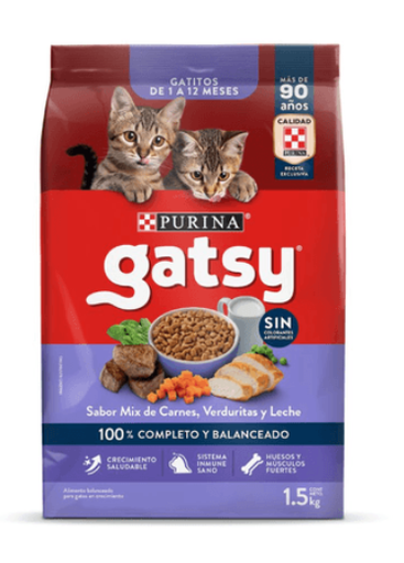 GATSY Gatitos Mix de Carne Verduritas y Leche 1.5 kg 