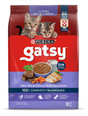 GATSY Gatitos Mix de Carne Verduritas y Leche 8 kg 