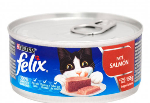ALIMENTO HÚMEDO PARA GATOS FELIX Paté Salmón - Lata 156 gr 