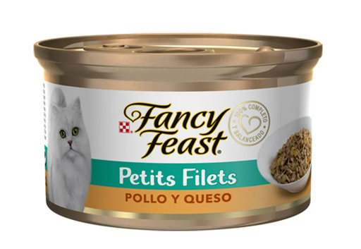 FANCY FEAST Petits Filets Pollo y Queso - Lata 85 gr 