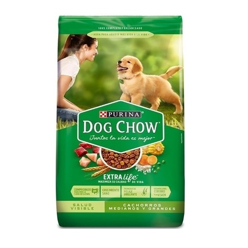 ALIMENTO PERRO DRY DOG CHOW  CACHORROS  Medianos y grandes 22.7 kg 