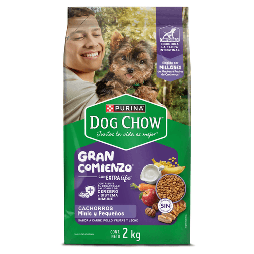 ALIMENTO PERRO DRY DCHOW Gran Comienzo Cachorro Mins y Pequeños 2 kg 