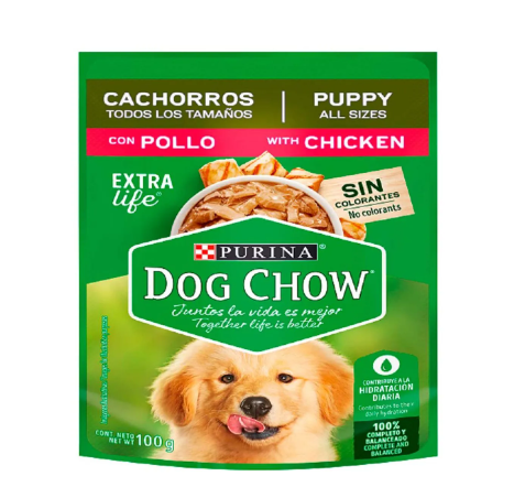 ALIMENTO PERRO DRY DOG CHOW Cachorro  POLLO 100 gr 