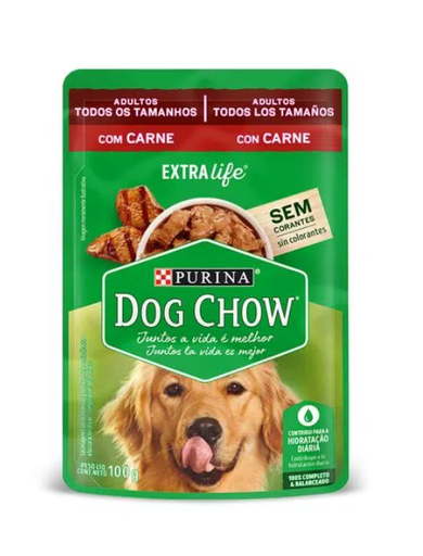 ALIMENTO PERRO DRY DOG CHOW Adultos todos los tamaños CARNE 100 gr 