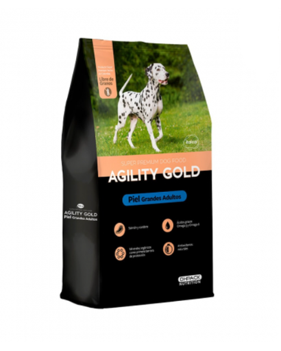 Agility Gold Grandes Adultos Piel 8Kg 