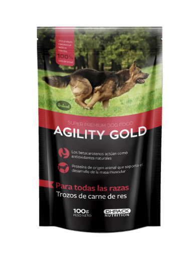 Agility Gold En Trozos de Carne de Res 100Gr 