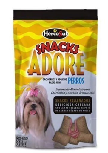 ADORE SNACKS CACH. Y ADUL RAZAS MINI X 80 GRS SNACKS  515