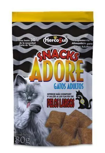 ADORE SNACKS GATOS ADULT P/LARGOS X 80 GRS SNACKS  516