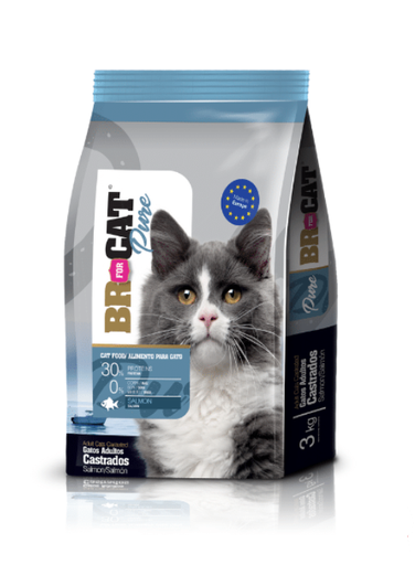 BR FOR CAT PURE GATO CASTRADO SALMON 3KG