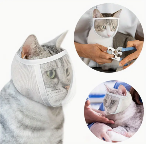Máscara Anti mordeduras Transparente e Irrompible para Gatos