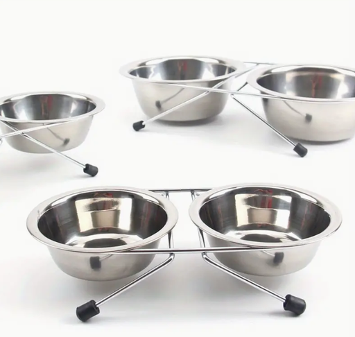 Cuenco para mascotas de Acero Inoxidable con Soporte Antideslizante