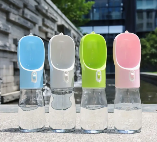 Botella portátil de agua para mascotas con cuenco integrado